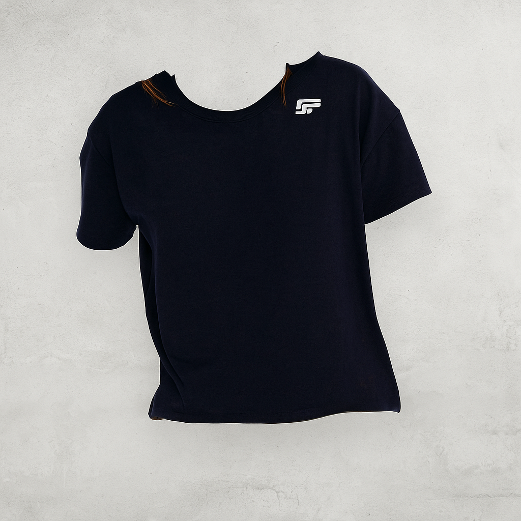 T-shirt manches courtes respirant GAËLLE 001. - Bleu Marine - L
