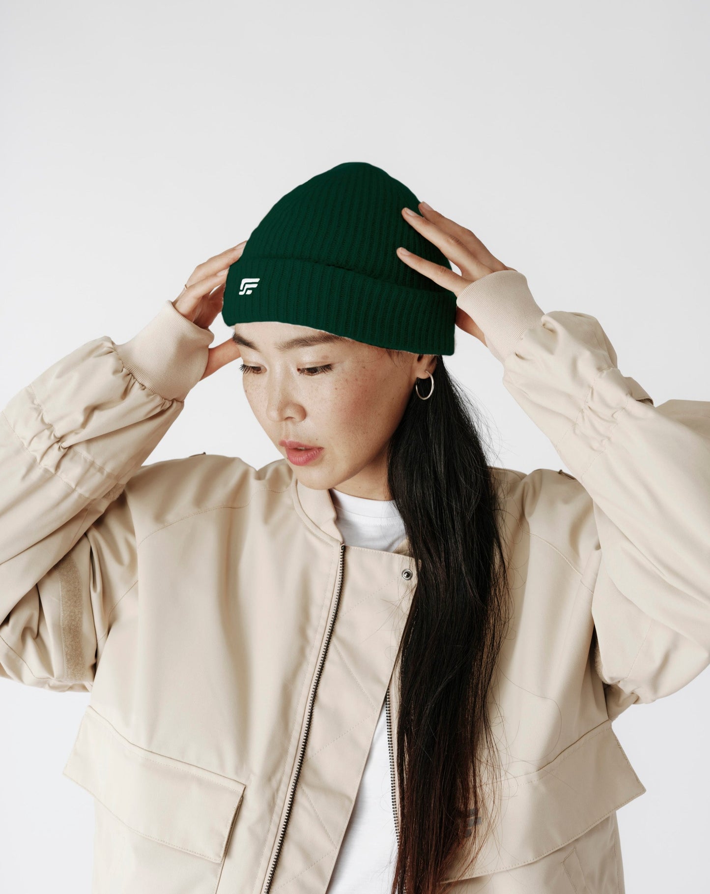 Bonnet cagoule vert bouteille TOMO clothing