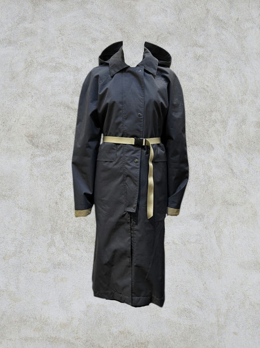 BILLIE 001 Mehrlanger, wasserdichter Trenchcoat - Flaschengrün - L