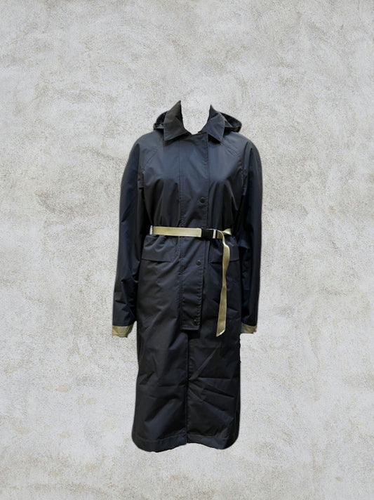 BILLIE 001 Mehrlanger, wasserdichter Trenchcoat - Flaschengrün - S
