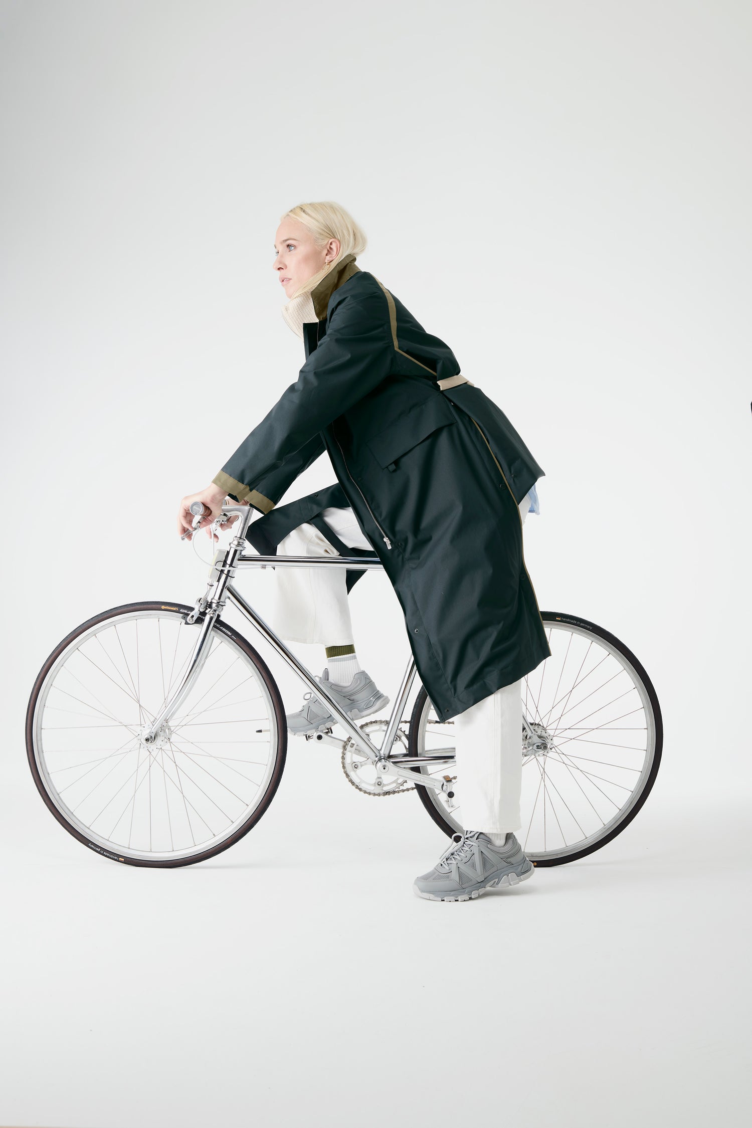 trench pluie impermeable waterproof deperlant vert bouteille velo