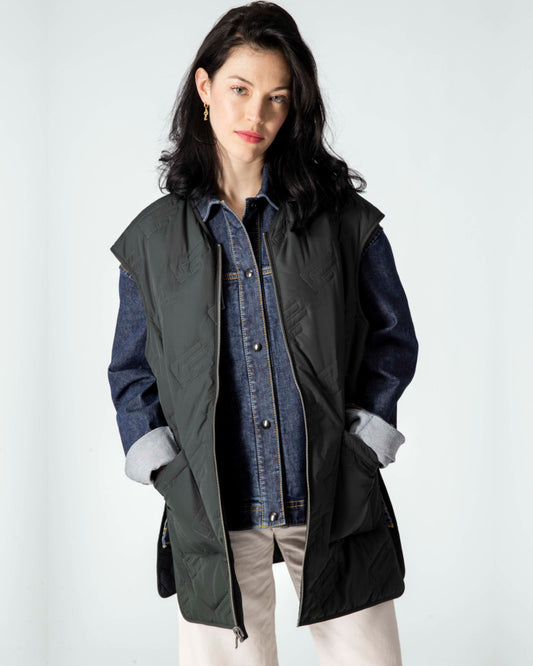 MILLA long down jacket - Bottle Green