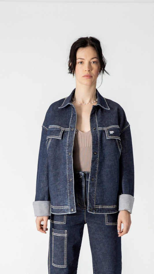 LOUISON anti-abrasion jacket - Denim blue
