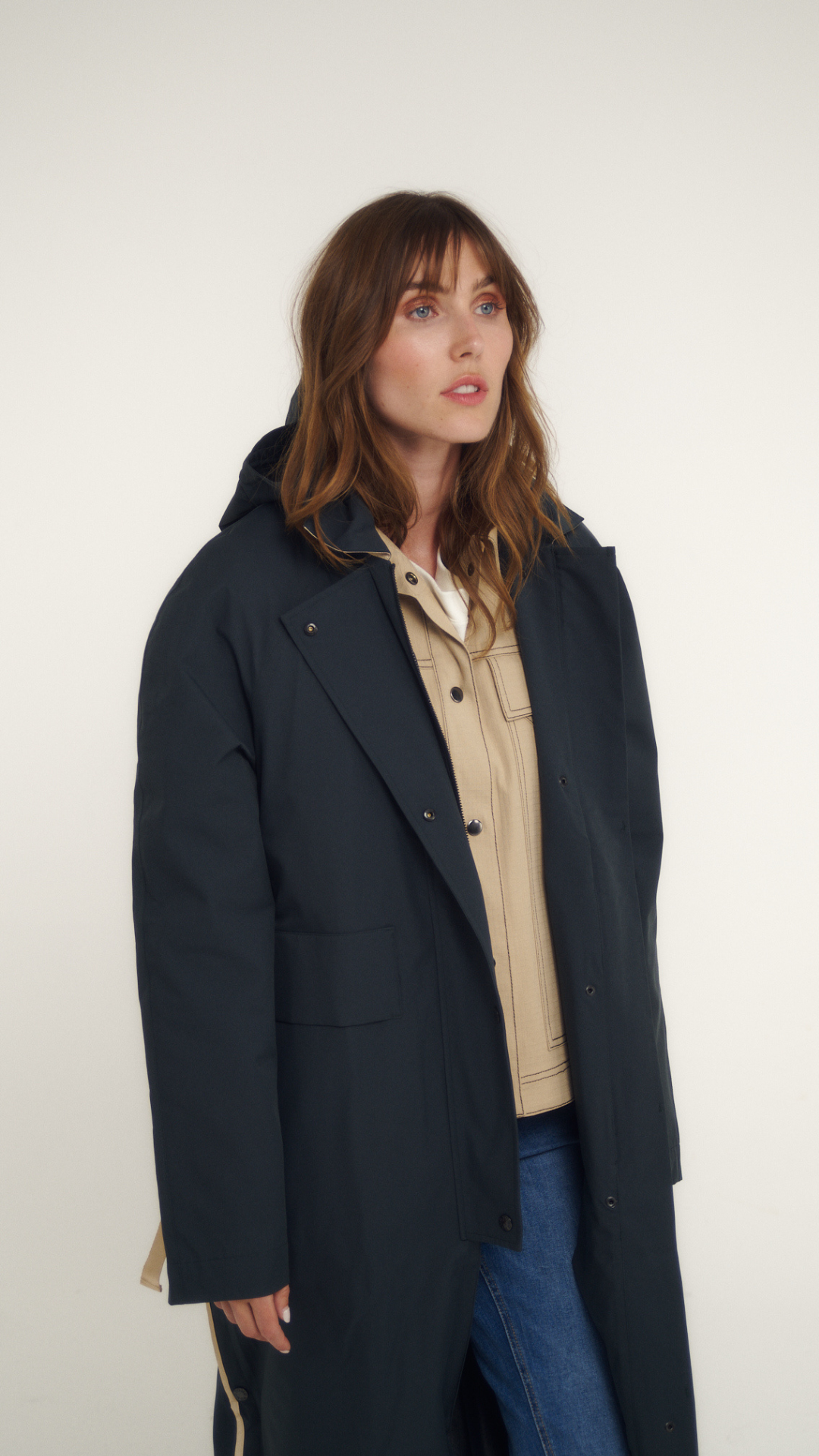 BILLIE 003 multi-length waterproof trench coat.