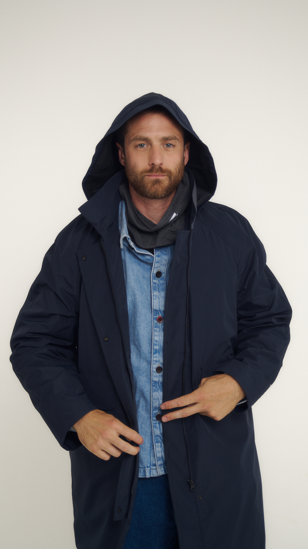 BILLIE 003 multi-length waterproof trench coat.