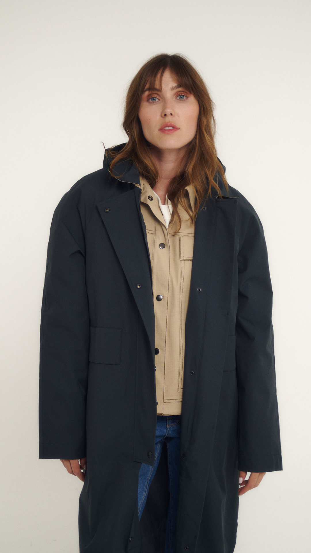 BILLIE 003 multi-length waterproof trench coat.