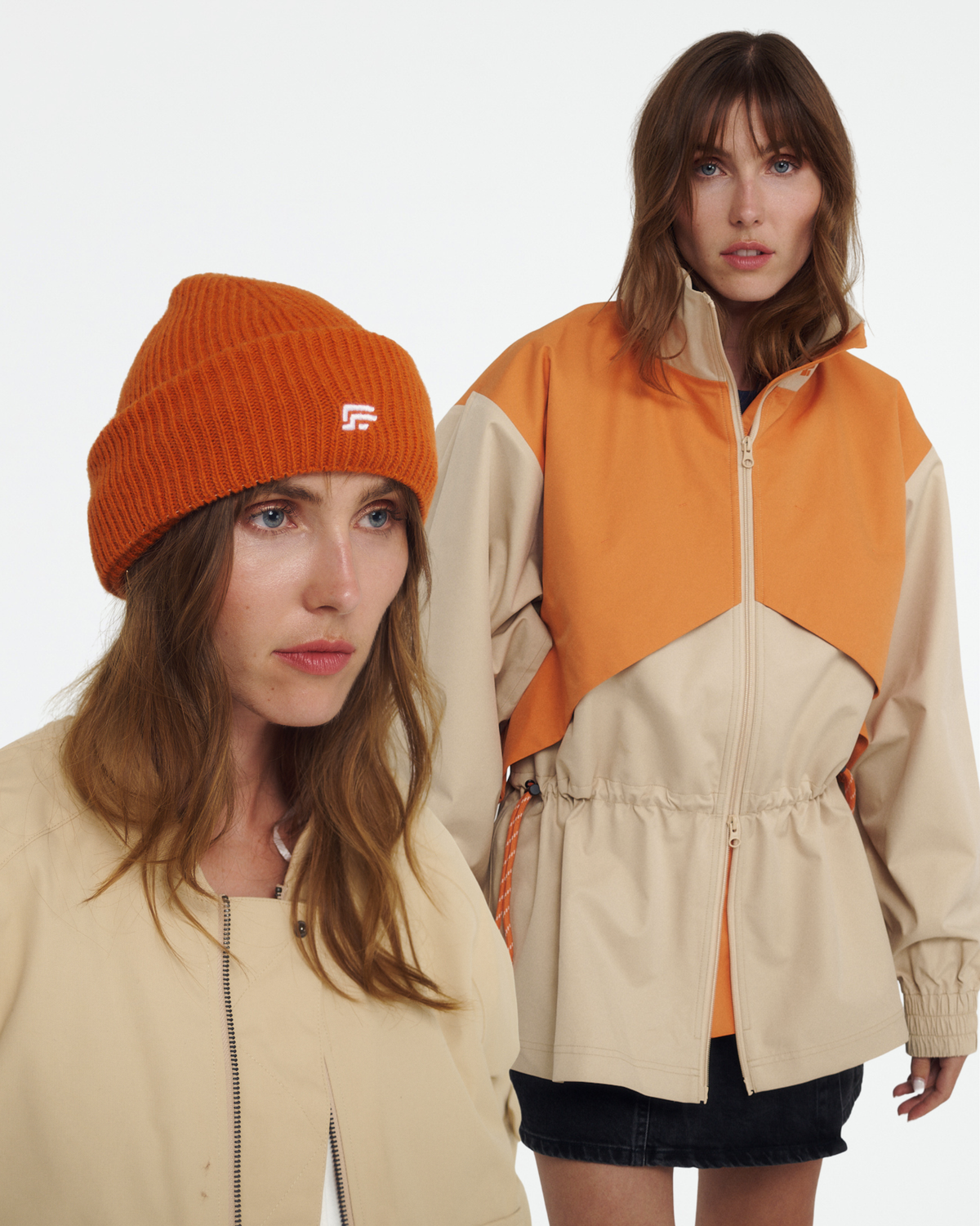 Pack Halloween veste SASHA 001. orange & bonnet-cagoule MAX 002. orange