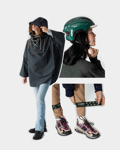 LOU Cape &amp; ALIX Helmet &amp; VIC Trouser Clamp Cycling Set