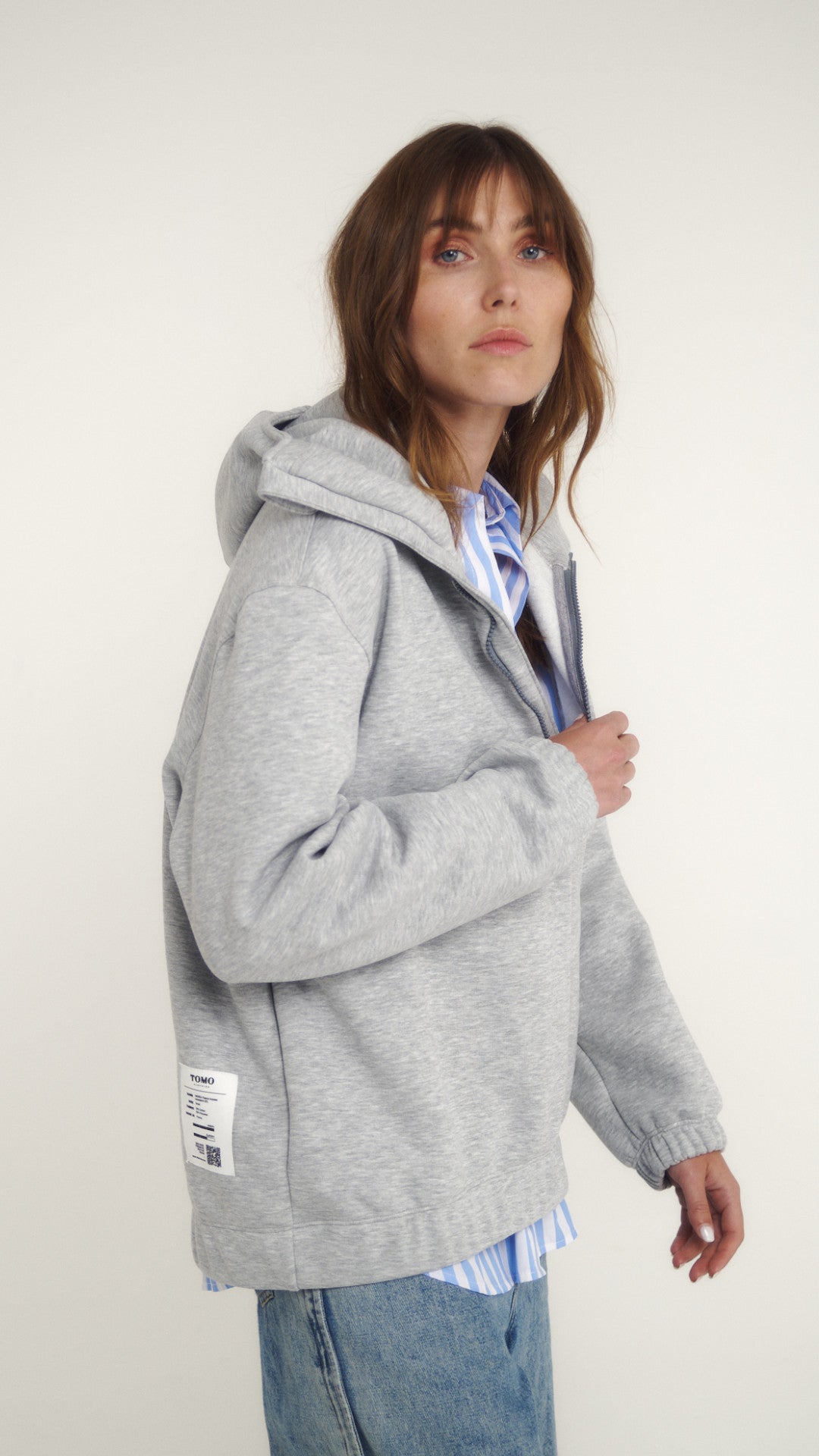 Fleece-Kapuzensweatshirt ANDREA 001.