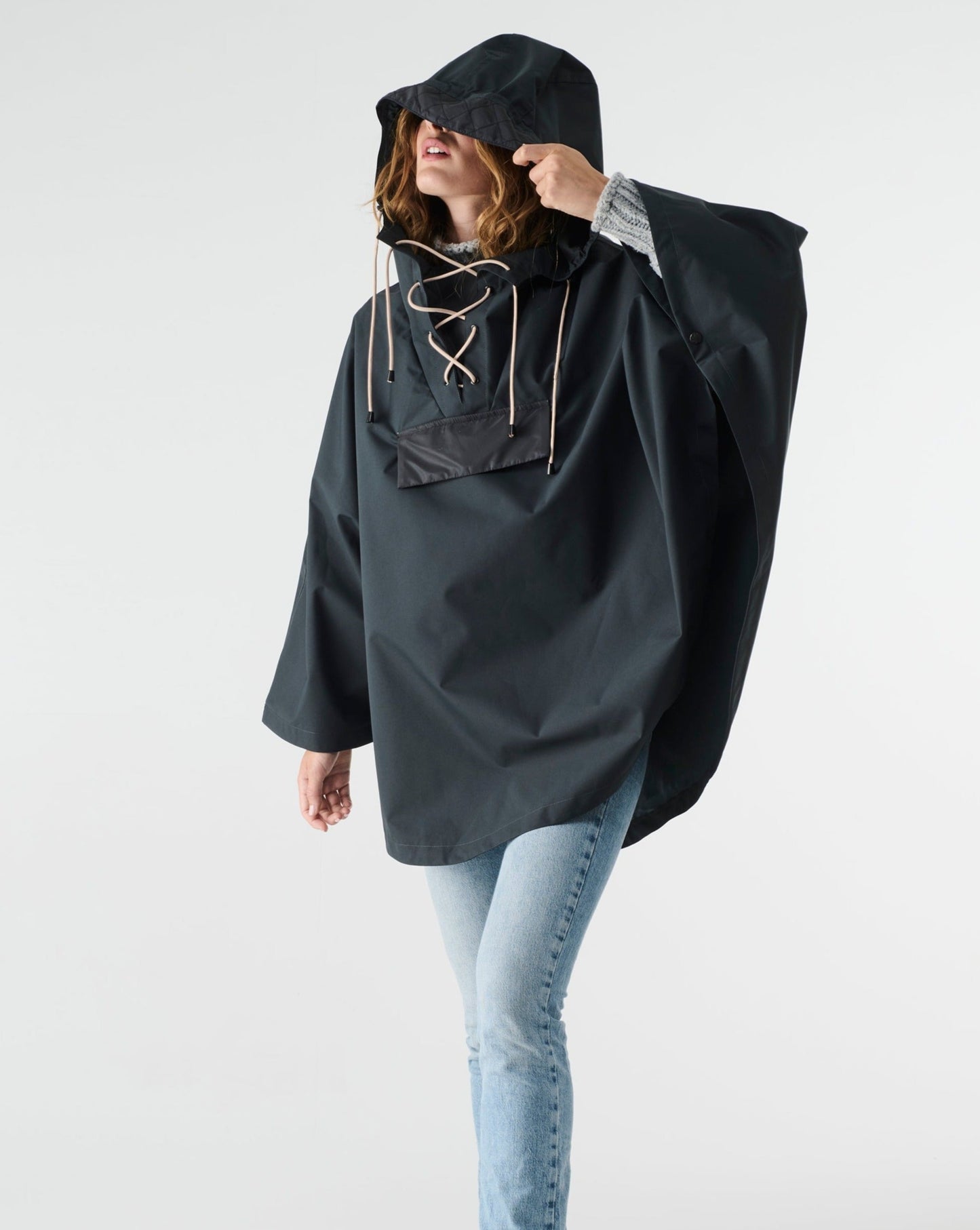 LOU rain cape - Bottle green