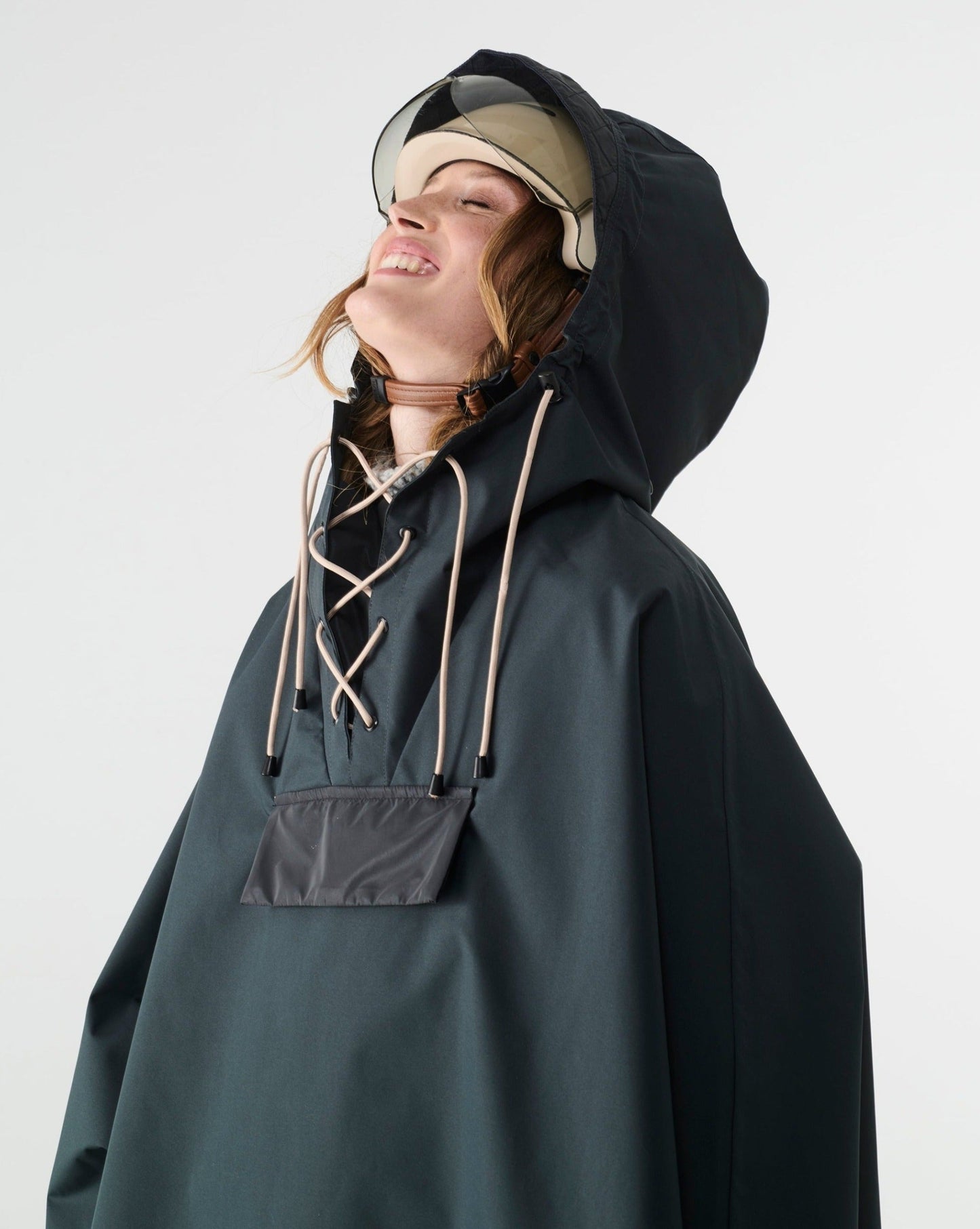 LOU rain cape - Bottle green