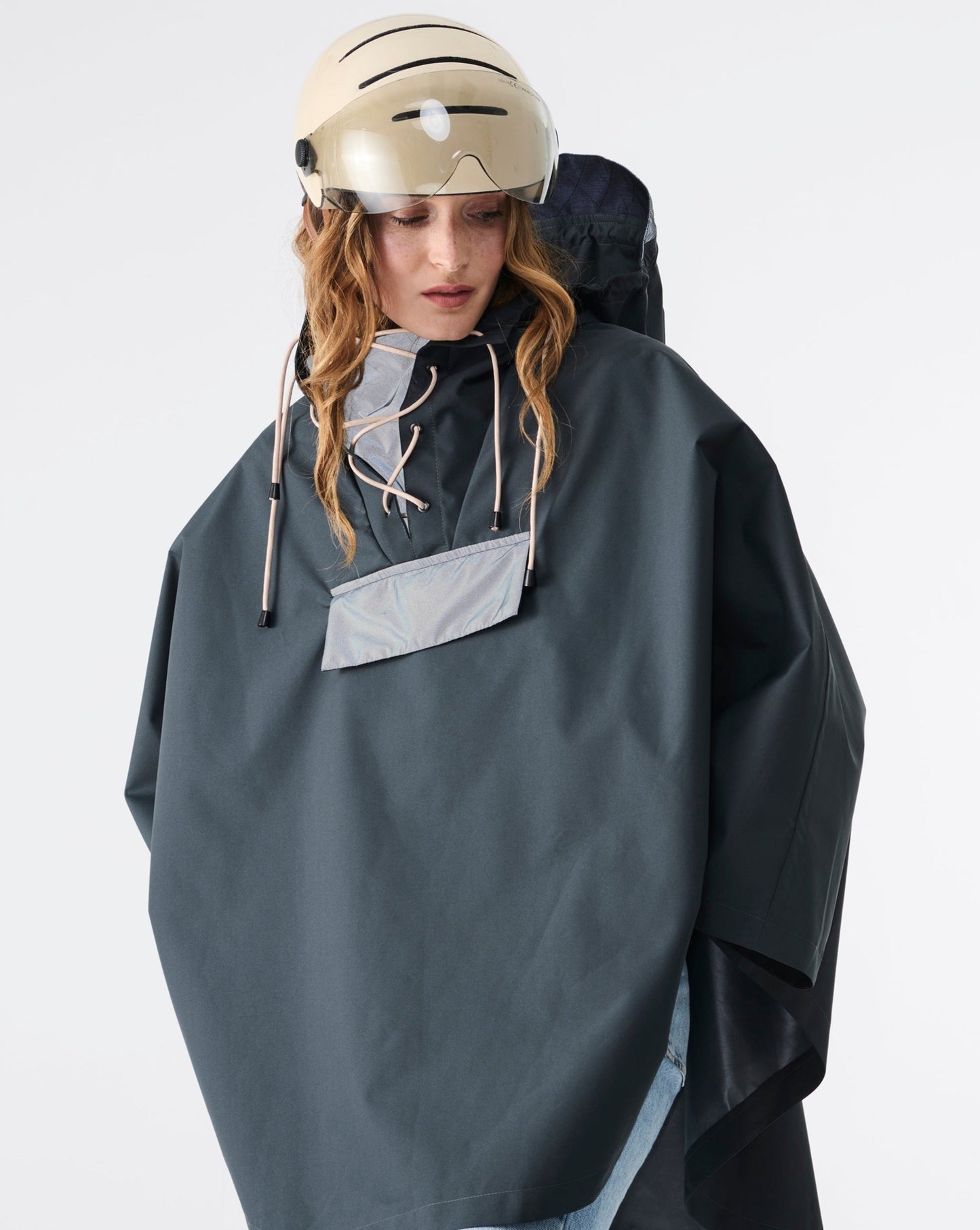 LOU rain cape - Bottle green